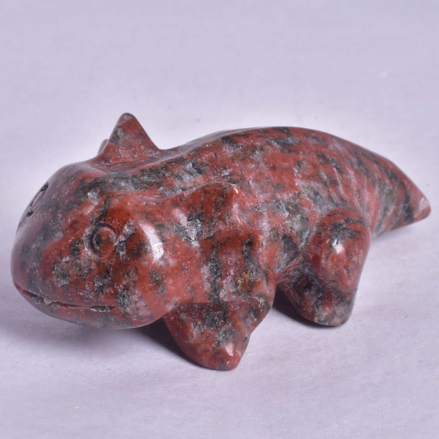 BRECCIATED JASPER AXOLTL CARVING P1077