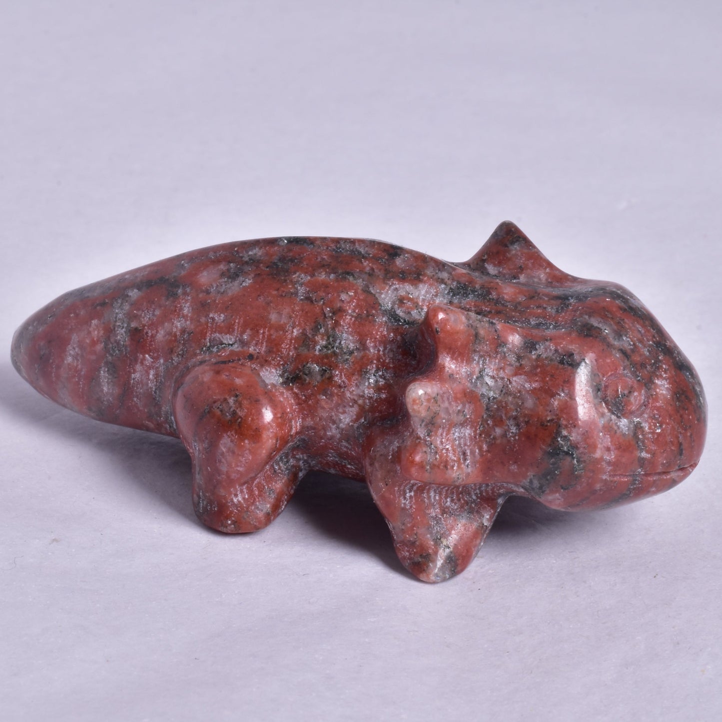 BRECCIATED JASPER AXOLTL CARVING P1077