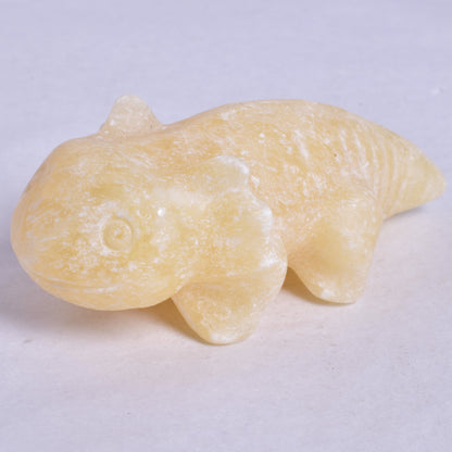 ORANGE CALCITE AXOLTL CARVING P1070