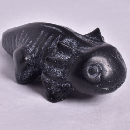BLACK JASPER AXOLTL CARVING P1069
