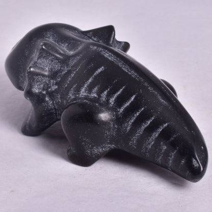BLACK JASPER AXOLTL CARVING P1069