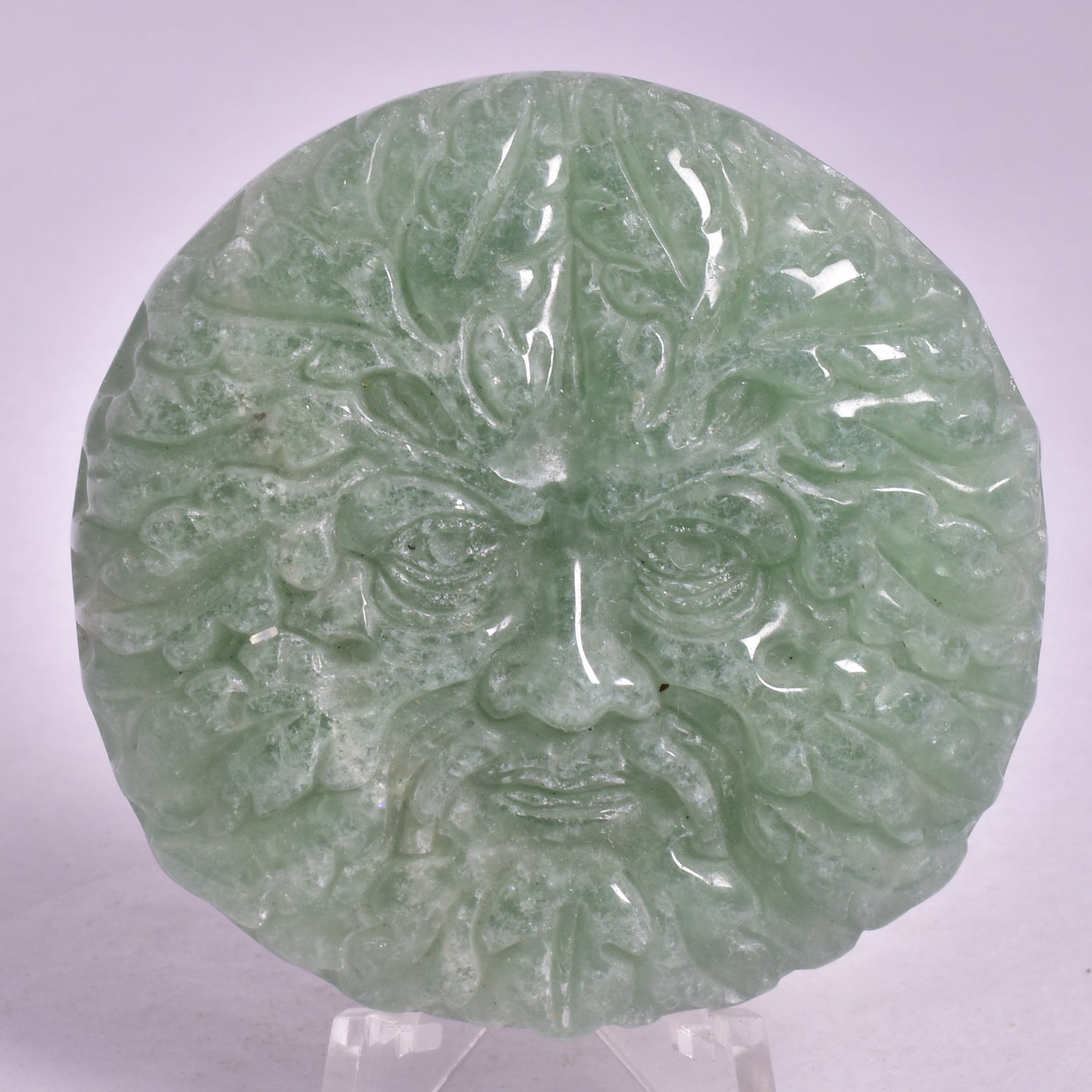 AVENTURINE GREEN MAN CARVING P818