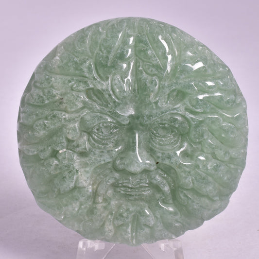 AVENTURINE GREEN MAN CARVING P818