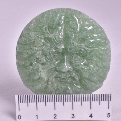 AVENTURINE GREEN MAN CARVING P818