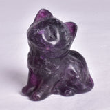 FLUORITE CAT CARVING P640