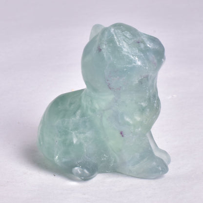 FLUORITE CAT CARVING P642