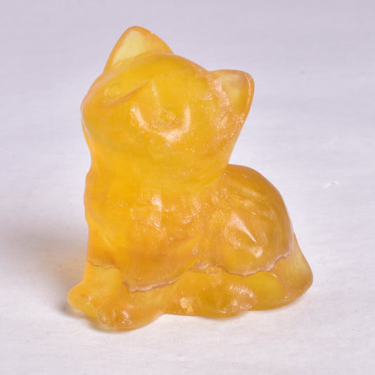 FLUORITE CAT CARVING P650
