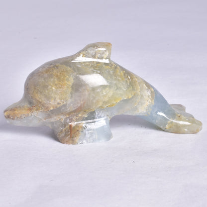 BLUE ONYX  DOLPHIN CARVING 7 cm P806