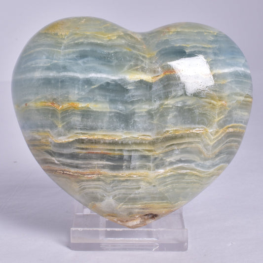 BLUE ONYX HEART CARVING P479