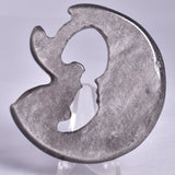 SILVER SHEEN OBSIDIAN FAIRY MOON CARVING P253