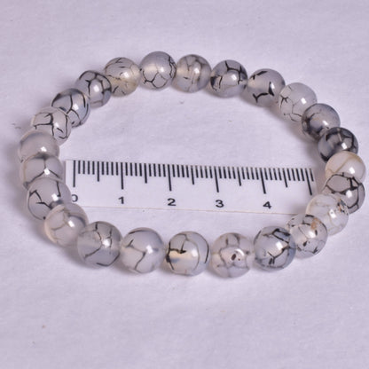DRAGON VEIN AGATE BEADED BRACELET J150