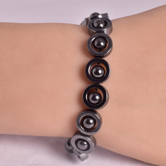 HEMATITE BEADED BRACELET J155