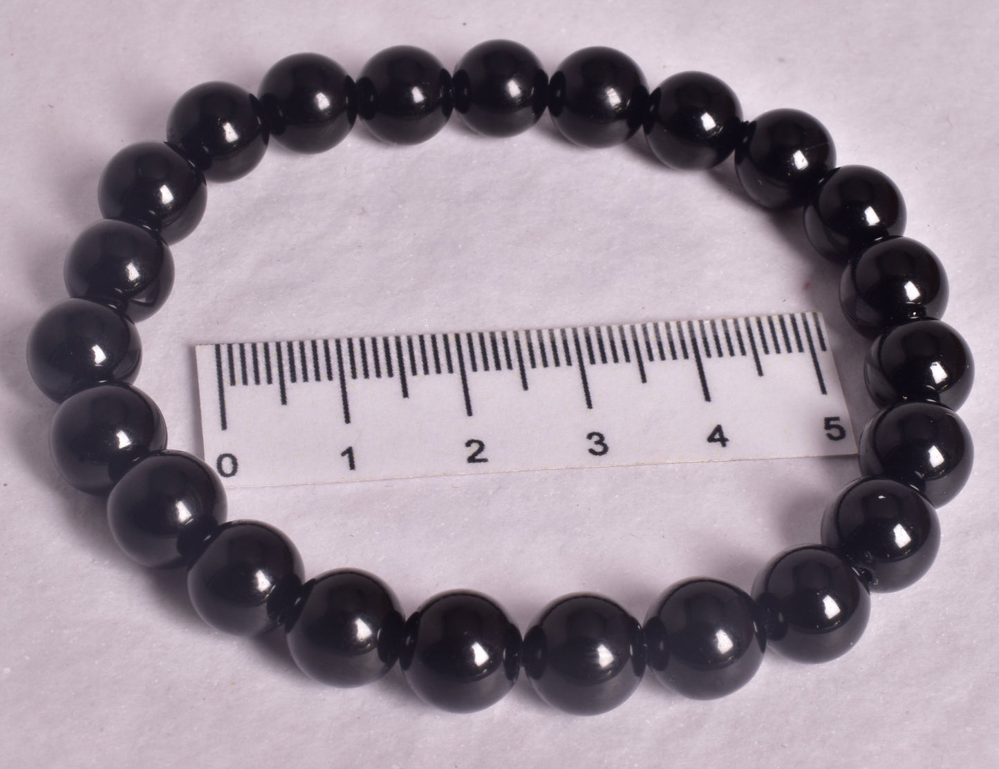 BLACK OBSIDIAN BEADED BRACELET J174