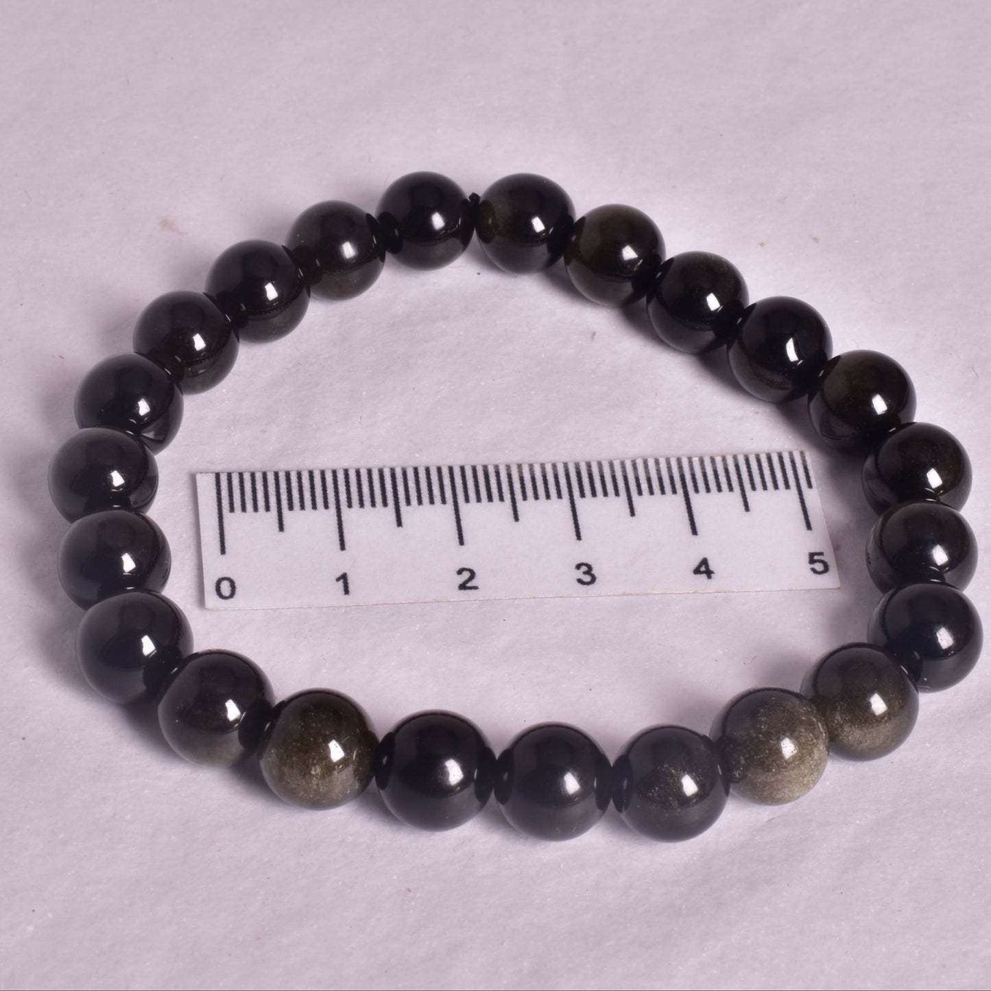 GOLD SHEEN OBSIDIAN BEADED BRACELET J176