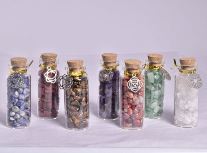 CHAKRA SET of 7 CRYSTALS IN A BOTTLE P2016