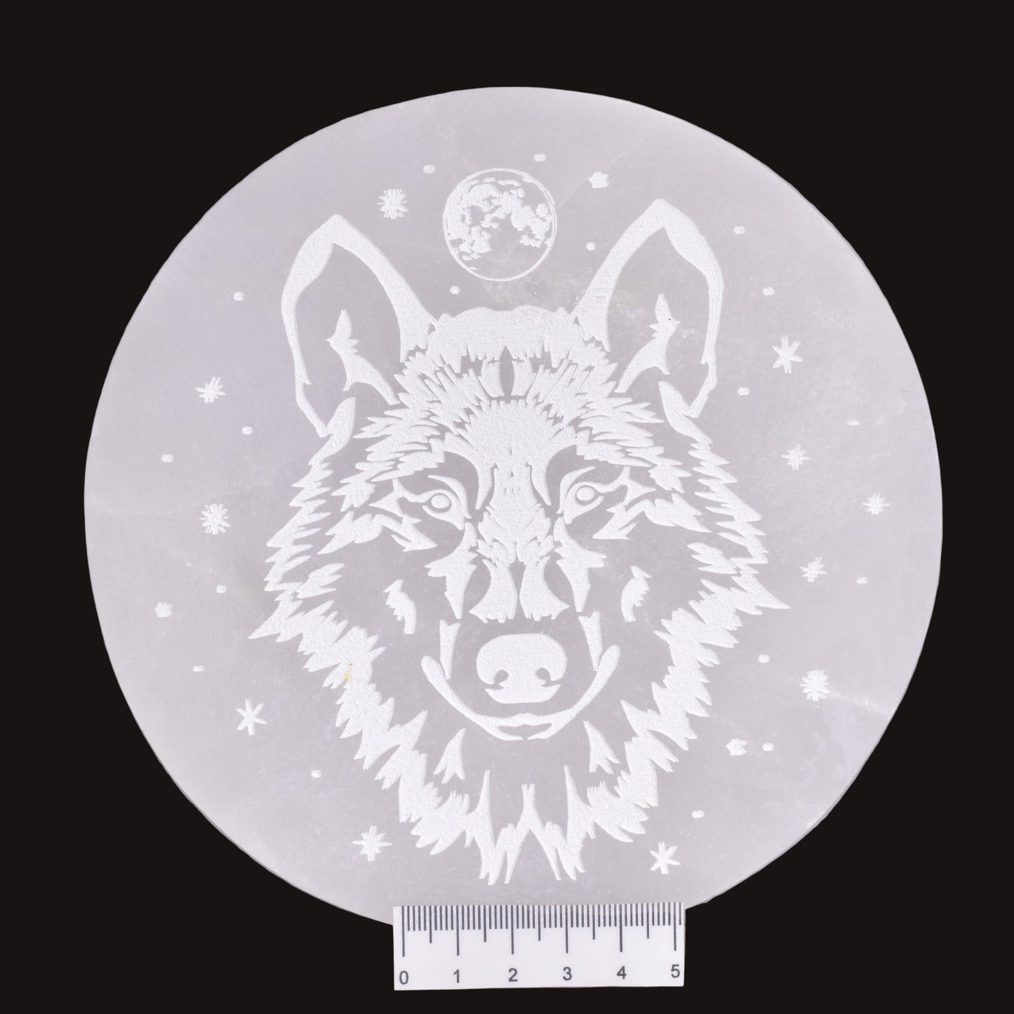 SELENITE ROUND WOLF CHARGING PLATE SE37