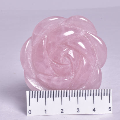 ROSE QUARTZ ROSE CARVING P671