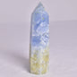 BLUE CALCITE CRYSTAL 6 SIDED POINT GENERATOR P673