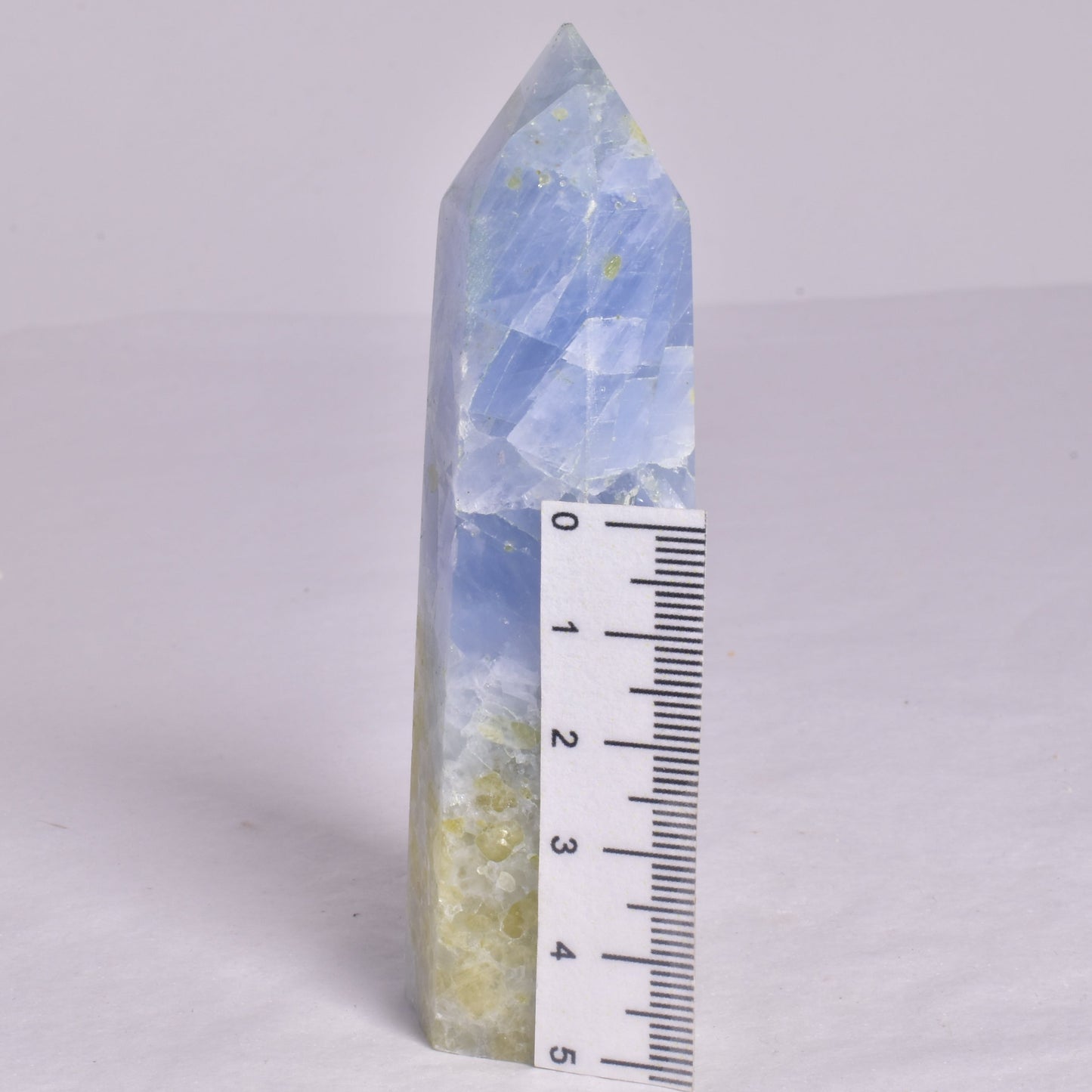 BLUE CALCITE CRYSTAL 6 SIDED POINT GENERATOR P673