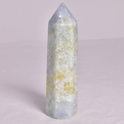 BLUE CALCITE CRYSTAL 6 SIDED POINT GENERATOR P662