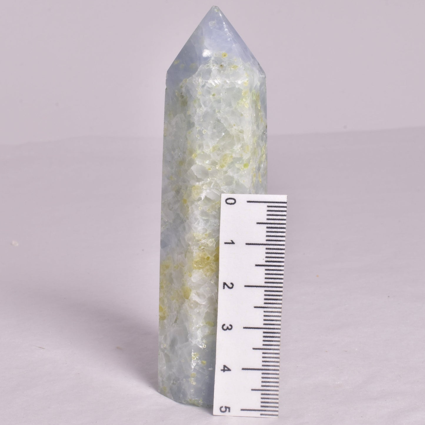 BLUE CALCITE CRYSTAL 6 SIDED POINT GENERATOR P662