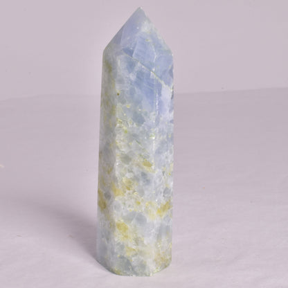 BLUE CALCITE CRYSTAL 6 SIDED POINT GENERATOR P662