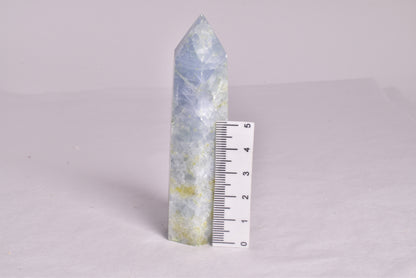 BLUE CALCITE CRYSTAL 6 SIDED POINT GENERATOR P662
