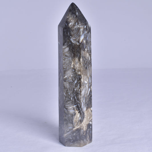FEATHER AGATE CRYSTAL 6 SIDED POINT GENERATOR P1032