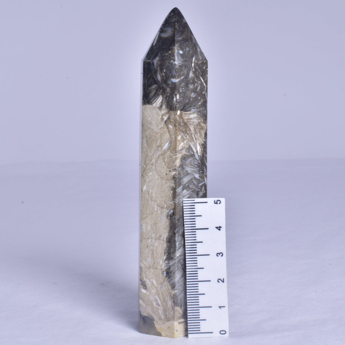 FEATHER AGATE CRYSTAL 6 SIDED POINT GENERATOR P1032