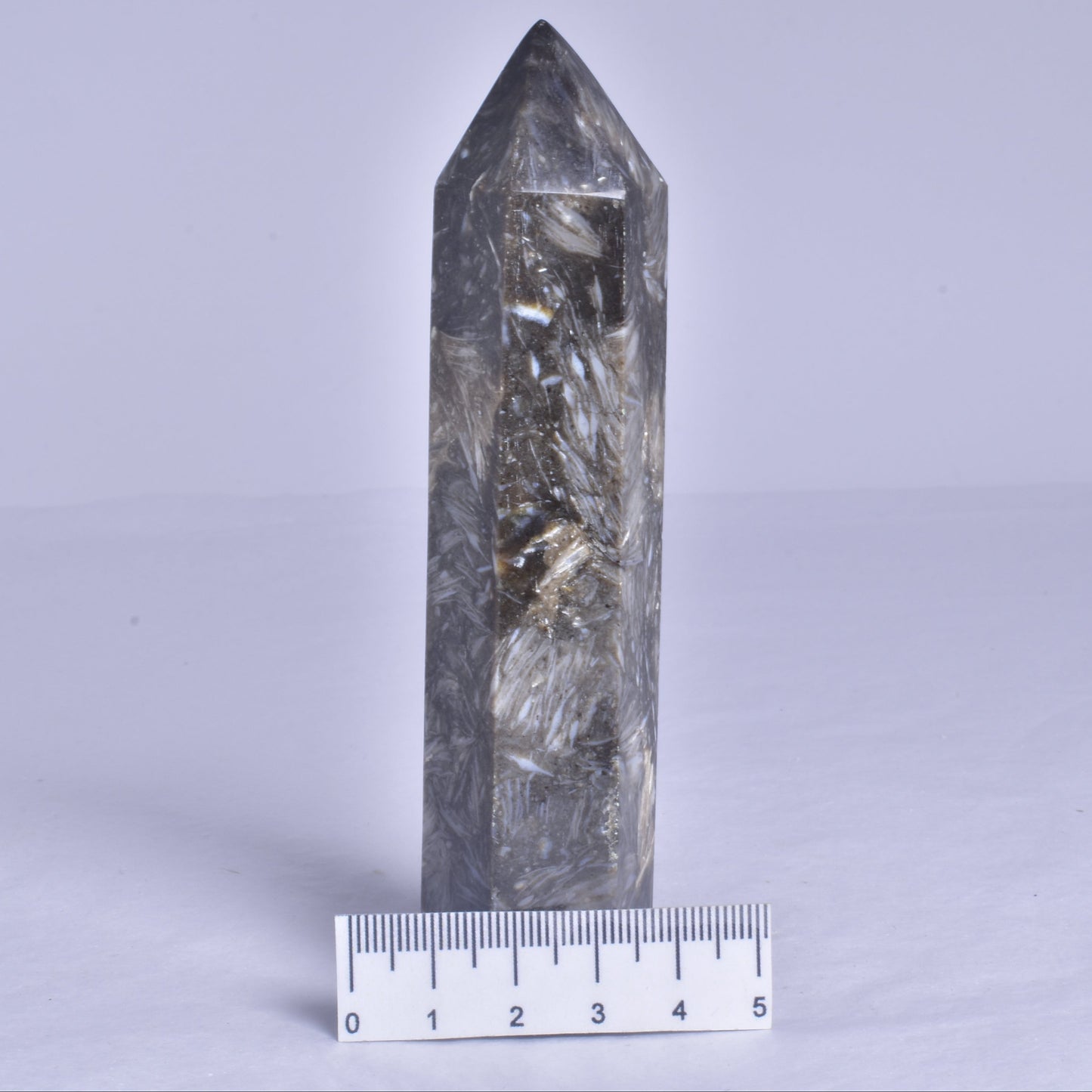 FEATHER AGATE CRYSTAL 6 SIDED POINT GENERATOR P1032