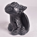TOOTHLESS BLACK JASPER DRAGON CARVING P767
