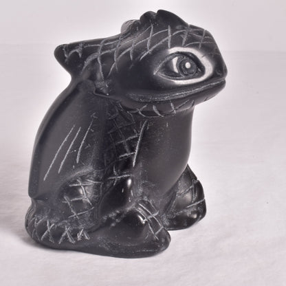 TOOTHLESS BLACK JASPER DRAGON CARVING P1034