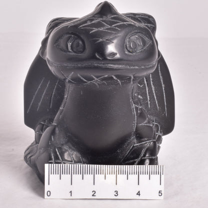 TOOTHLESS BLACK JASPER DRAGON CARVING P1034