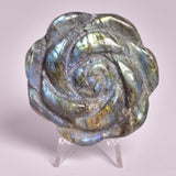 LABRADORITE POLISHED ROSE CARVING P1039