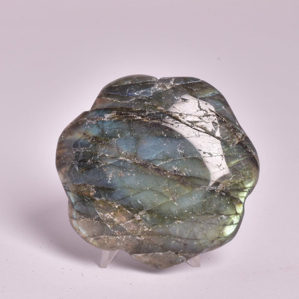 LABRADORITE POLISHED ROSE CARVING P1039
