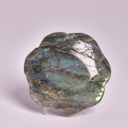 LABRADORITE POLISHED ROSE CARVING P1039