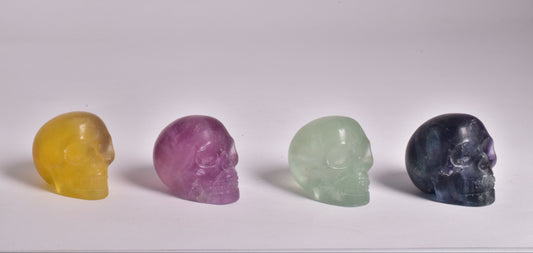 FLUORITE CRYSTAL CARVED SKULL P2069
