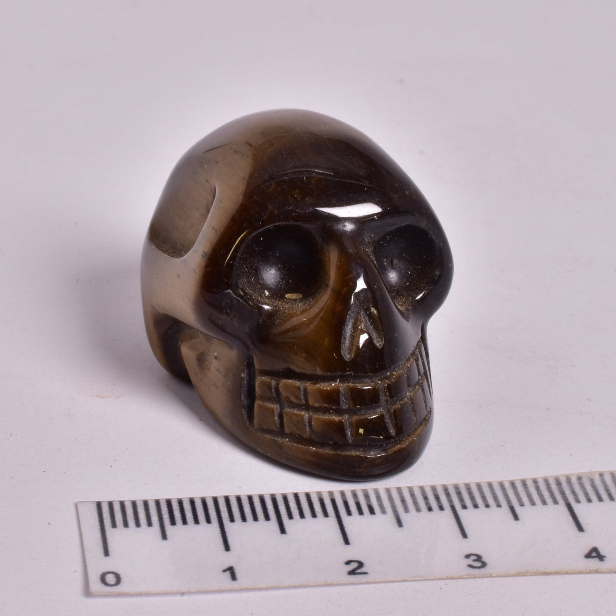 TIGER EYE CRYSTAL CARVED SKULL P252