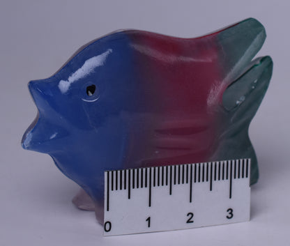 DYED ONYX FISH CARVING P336
