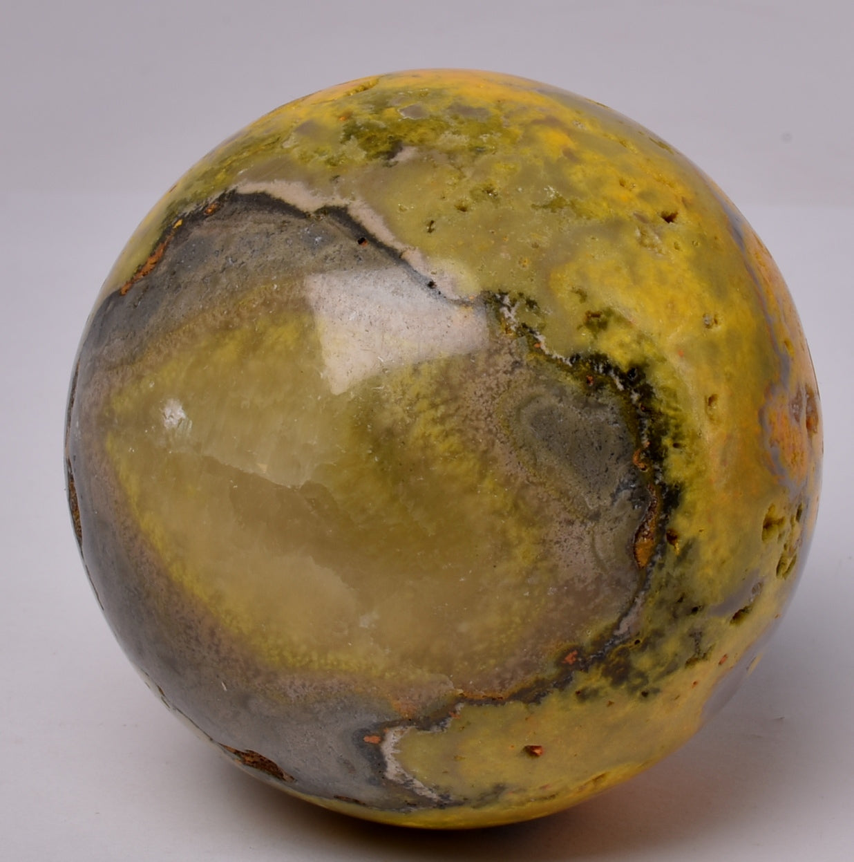 BUMBLEBEE JASPER CARVED SPHERE P1004