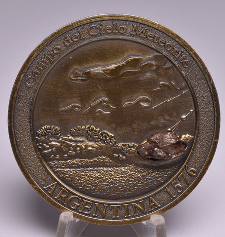 BRONZE COIN WITH CAMPO DEL CIELO METEORITE MT97