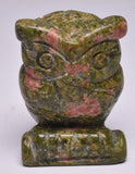 UNAKITE CRYSTAL CARVED OWL P94