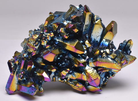 TITANIUM AURA QUARTZ CRYSTAL CLUSTER P98
