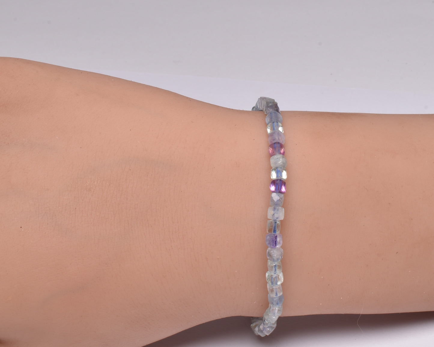 LABRADORITE BEADED BRACELET J13