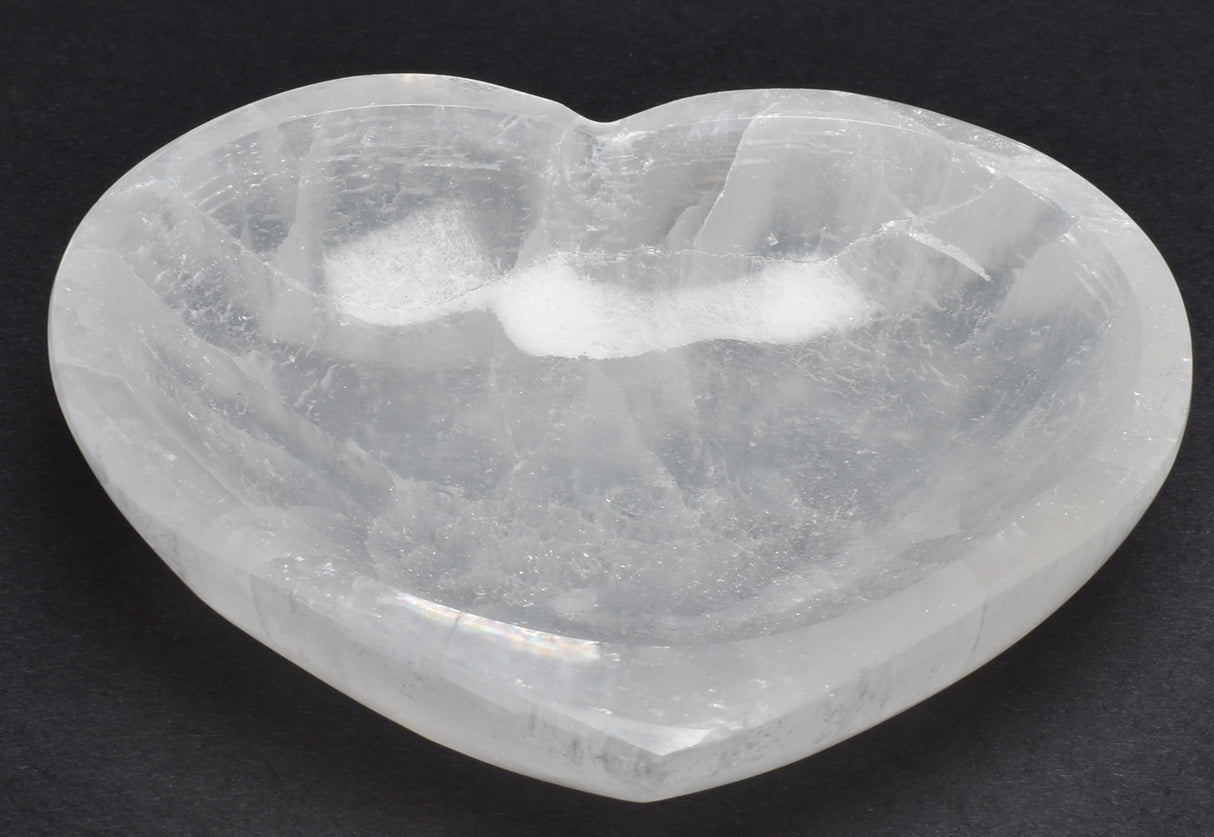 SELENITE HEART SHAPE BOWL 8.5 CM SE2