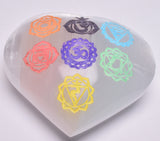 SELENITE CHAKRA PUFFY HEARTS SE22