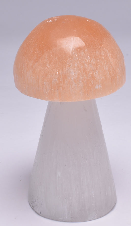 SELENITE MUSHROOM CARVING 7.5 CM SE14