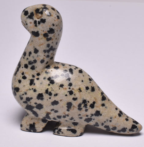 CRYSTAL DALMATION JASPER DINOSAUR CARVING P44