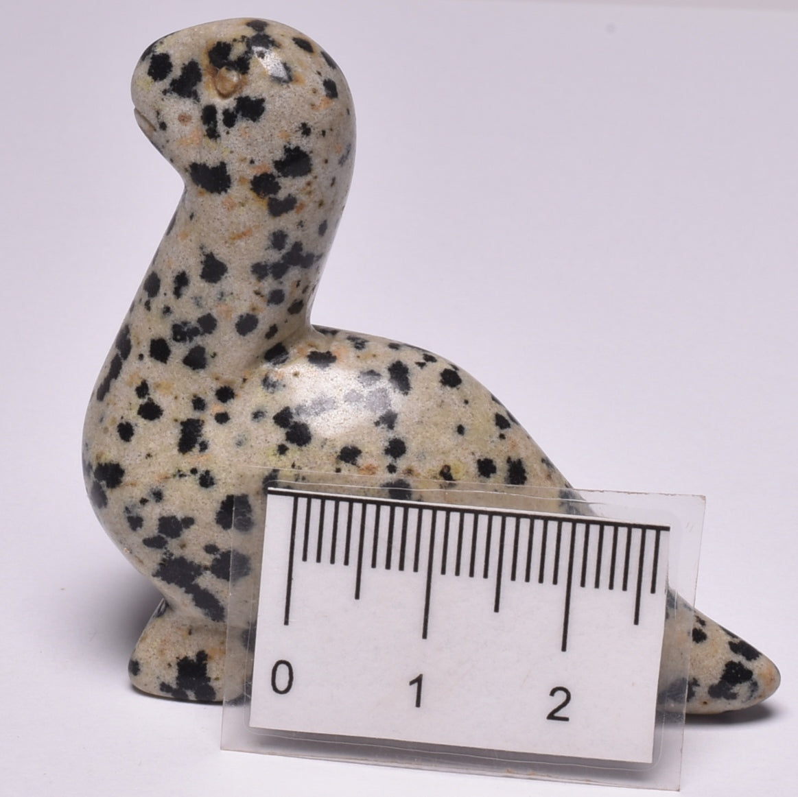 CRYSTAL DALMATION JASPER DINOSAUR CARVING P44