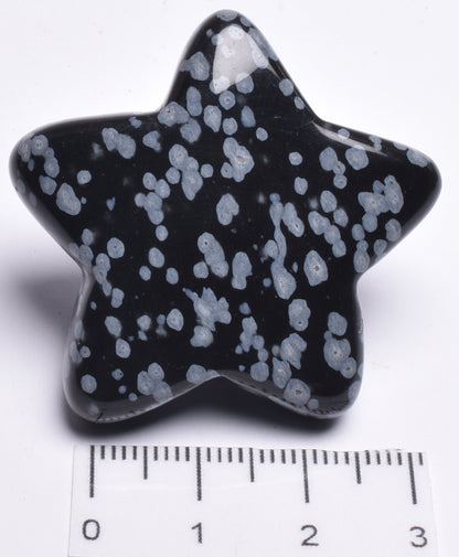 SNOWFLAKE OBSIDIAN CRYSTAL STAR CARVING P959